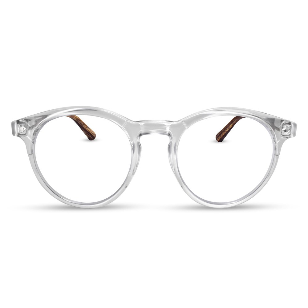 2SeeLife Large Round TR-90 Reading Glasses for Men & Women Medium-Large Fit, Durable, Spring Hinges, Blue Light Readers, Clear, +2.00