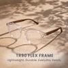 2SeeLife Large Round TR-90 Reading Glasses for Men & Women Medium-Large Fit, Durable, Spring Hinges, Blue Light Readers, Clear, +2.00 view 2