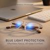 2SeeLife Large Round TR-90 Reading Glasses for Men & Women Medium-Large Fit, Durable, Spring Hinges, Blue Light Readers, Clear, +2.00 view 4