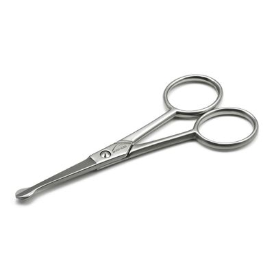 Mont Bleu Ear & Nose Hair Scissors, Straight Blades, Carbon Steel, Made in Italy