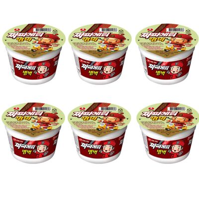 Nongsim Chapagetti Bumbuck Korea Noddle Ramen Small Cup Black Soybean Sauce Easy Cooking (2.4oz x 6pack)