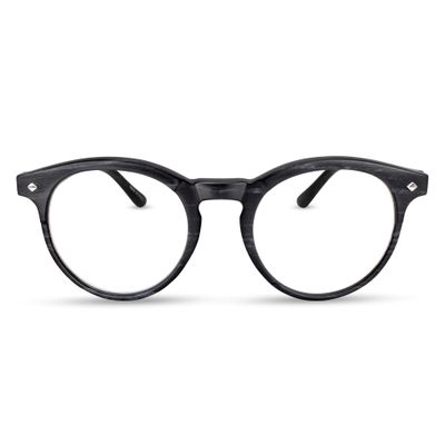 2SeeLife Large Round TR-90 Reading Glasses for Men & Women Medium-Large Fit, Durable, Spring Hinges, Blue Light Readers, Black, +1.25