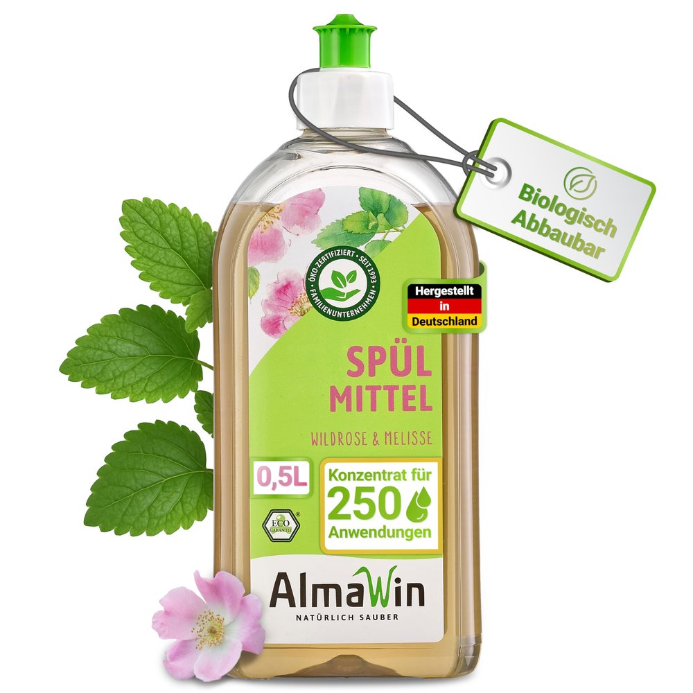 AlmaWin Washing Up Liquid - Wild Rose Balm 500 ml