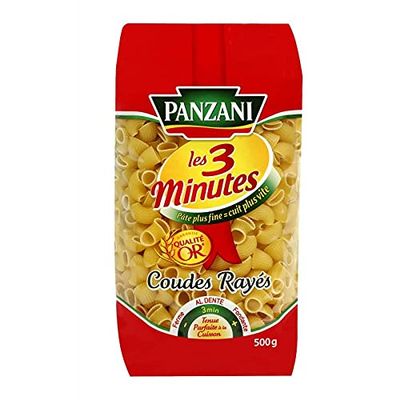 Panzani - Quick Cooking Pasta Elbows Stripes 500G - Lot of 4 - Price Per Lot - Fast Delivery