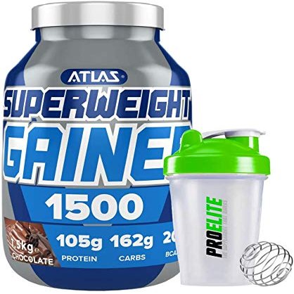 Atlas Nutrisport Super Weight Gainer Mass Gain 1.5kg / 1500g + Shaker (Chocolate)