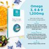 Healthspan Super Strength Omega 3, 6 & 9 1,200mg (90 Capsules) | Brain, Eye & Heart Health | Omega 3, 6 & 9 Fatty Acids | Premium Fish, Borage & Extra-Virgin Olive Oils | Sustainably Sourced view 2