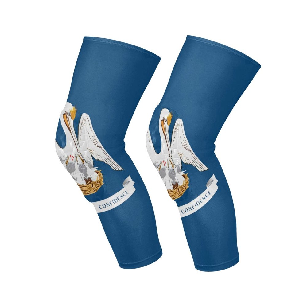 poeticcity Louisiana Flag 1 Pair Calf Sleeves Cooling Leg Support Pain Recovery