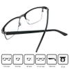 Mini Brille - Metal Blue Light Blocking Reading Glasses, Rectangle Lenses, FREE Case, Stainless Steel Frame (Graphite), Women and Men Anti Blue Light Filter +2.50 Magnification view 4