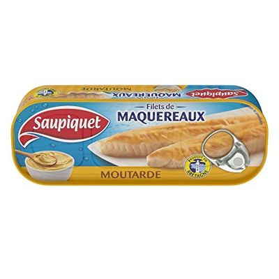 Saupiquet - Mackerel Fillets Mustard 169g - Lot of 4 - Price Per Lot - Fast Delivery