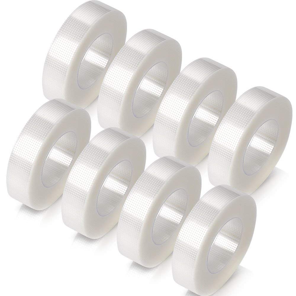 LANGING Eyelash Tape 8 Rolls Medical Tape for Eyelash Extension Fabric Tape For White