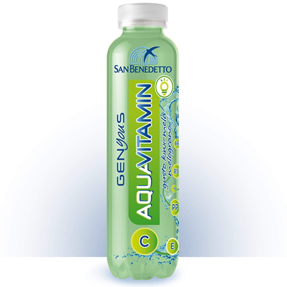 SAN BENEDETTO AQUAVITAMIN GUSTO KIWI MELA GENYOUS 12 x 400 ml Water Bottles