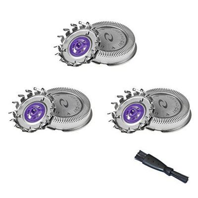 3 Pack Shaver Heads Compatible for AT620 Replacement Rotary Blades HQ4/HQ55, Mens Electric Shaver Shaving Head Blades Spares DualPrecision for Men a Close Shave Comfortable