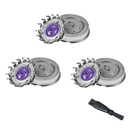 3 Pack Shaver Heads Compatible for AT620 Replacement Rotary Blades HQ4/HQ55, Mens Electric Shaver Shaving Head Blades Spares DualPrecision for Men a Close Shave Comfortable
