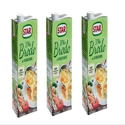 3X Star brodo Vegetarian Broth Liquid Rich in Flavor Ready Meals 1Lt