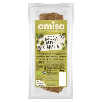 Amisa Olive Ciabatta Baguette, 180g
