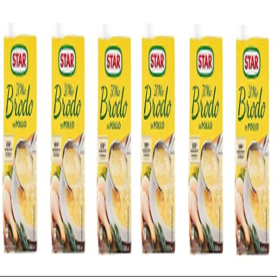 6X Star brodo Pollo Broth Liquid Chicken Ready Meals 1Lt