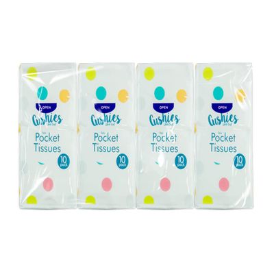 8X Packs Cushies 3ply Soft Pocket Tissues/Napkins (10 Tissues per Pack)'