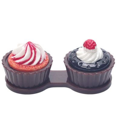 1Pcs Portable Cartoon Cute Cream Cake Travel Glasses Contact Lenses Box Contact Lens Case for Eyes Care Kit Holder Container