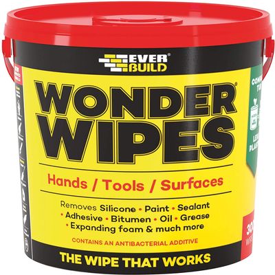 3 x Everbuild Wonder Wipes Giant 300 Tub GIANTWIPE Multi Purpose Hand Cleaning