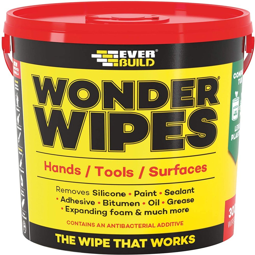 3 x Everbuild Wonder Wipes Giant 300 Tub GIANTWIPE Multi Purpose Hand Cleaning