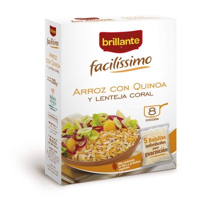 Brillante Facilissimo, Rice with Quinoa and Lentils, 5 Bags X 50g, Box of 250g in Total