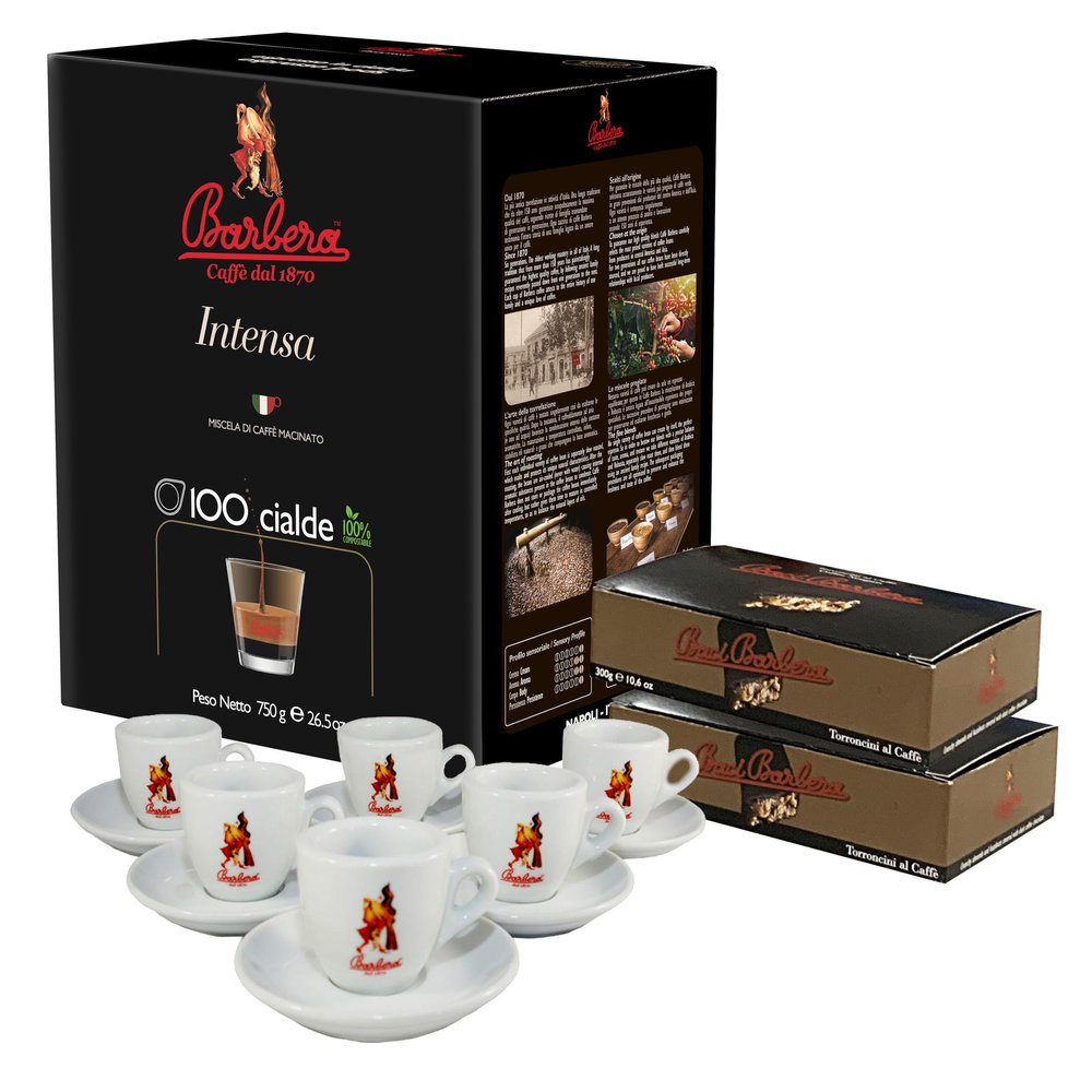 Aromagic PODS 100 pcs. + 2 Packages of Baci Barbera + Premium Cups