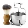 Anbbas Shaving Brush Synthetic Badger Hair Wood Handle,Stainless Steel Shaving Stand and Bowl,Perfect for Men Wet Shave view 2
