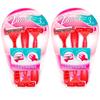 6pk Womens Triple Blade Ultra Razors | Three Razor Blade Design System | Womens Reusable Razors with Rubber Handles and Texture Grips by Velis view 1