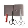 LIVINGO Beard Mustache Scissors for Men, Professional Rounded Tip Safety Sharp Stainless Steel Small Beauty Facial Nose Hair Trimming Shears Kit with Mini Comb and Leather Case view 1