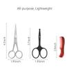 LIVINGO Beard Mustache Scissors for Men, Professional Rounded Tip Safety Sharp Stainless Steel Small Beauty Facial Nose Hair Trimming Shears Kit with Mini Comb and Leather Case view 2