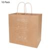 10 x Kraft Paper Bags Food Takeaway Party Bags Lunch Carrier Bag with Twisted Handles Large Gift Bags Bakery Cafe Take-Out Bags Paper Packing Bag for Party Uses, Bread, Cake, Food, Sandwich, Shopping view 2