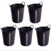 5 x Heavy Duty Flexi Tubs Plastic Work Trugs Large 42 Litre Builders Buckets Equine Tubs view 1