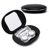 ofone Contact Lens Case, Cute Contact Lens Holder Oval Contact Lenses Travel Case with Removal Tool Mirror and Tweezers Contacts Container Storage Kit for Women and Girl (Black) view 1