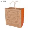 10 x Kraft Paper Bags Food Takeaway Party Bags Lunch Carrier Bag with Twisted Handles Large Gift Bags Bakery Cafe Take-Out Bags Paper Packing Bag for Party Uses, Bread, Cake, Food, Sandwich, Shopping view 2