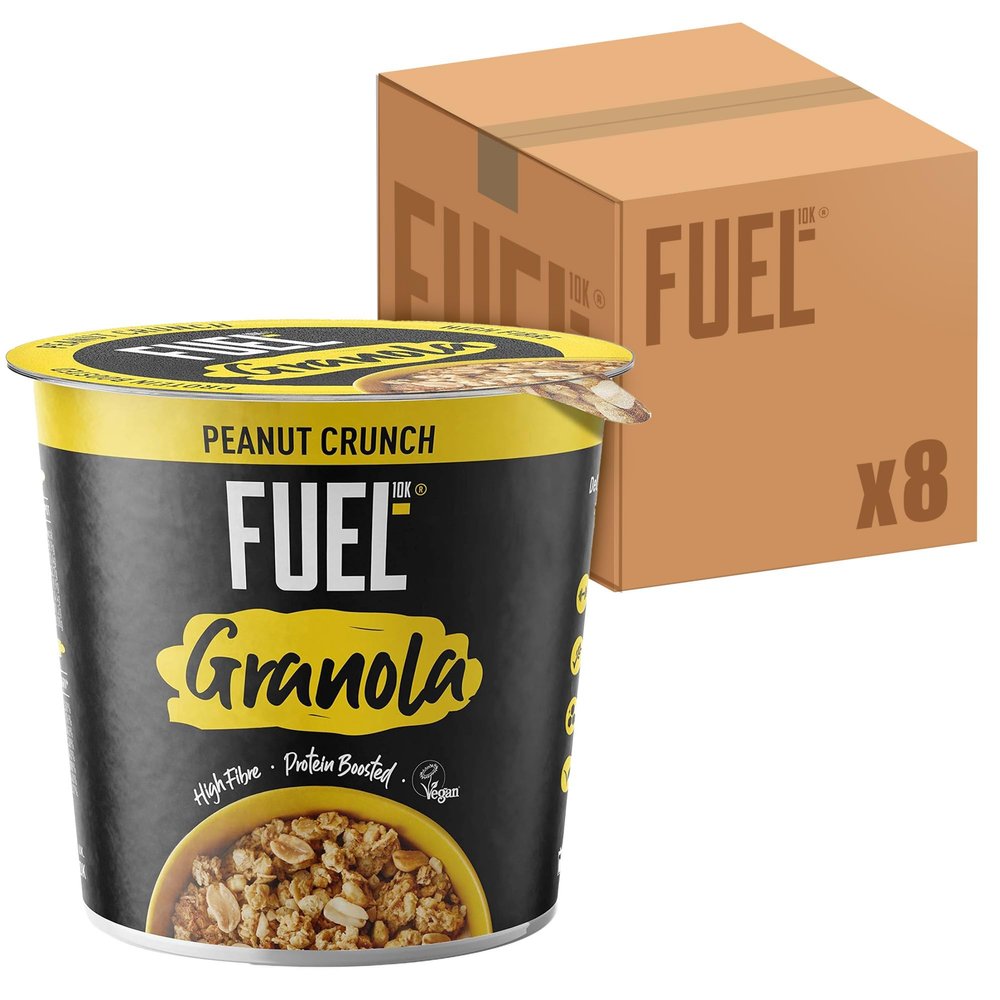 FUEL10K Peanut Crunch Protein Granola Cereal Pot, 70 g (Pack of 8)