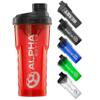 Alpha Designs Protein Shaker Bottle 750ml - 0.75L Gym Bottle for Protein Shakes - Leakproof Screw Cap - Red view 1