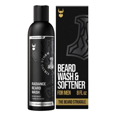 The Beard Struggle - Radiance Beard Wash - Silver Collection, Viking Storm - Cleanse, Nourish, & Softens Beard - Viking Beard Wash for Men (240 ml)