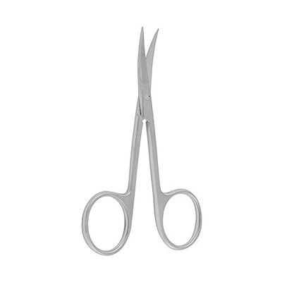Spire Facial Hair Scissors Eyebrow Trimmer Grooming Scissors for Eyebrow Shaping Ear Nose Nostril Hair and Mustache Trimming for Men and Women (Stainless Steel) Iris Curved Stainless Steel - 4.5''