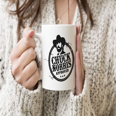 Chuck Norris Seal Approved White Coffee Tea Mug Regular 312ml Cup