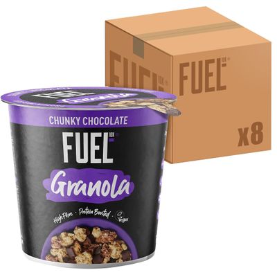 FUEL10K Chocolate Protein Granola Cereal Pot, 70 g (Pack of 8)