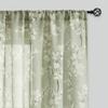 Fmfunctex Green-White Sheer Curtains for Living-Room 84" Long Blossom Print on Flax Linen Blend Window Curtain Panels 50" w x 2 Pc, Sage Rod Pocket view 1
