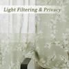 Fmfunctex Green-White Sheer Curtains for Living-Room 84" Long Blossom Print on Flax Linen Blend Window Curtain Panels 50" w x 2 Pc, Sage Rod Pocket view 3