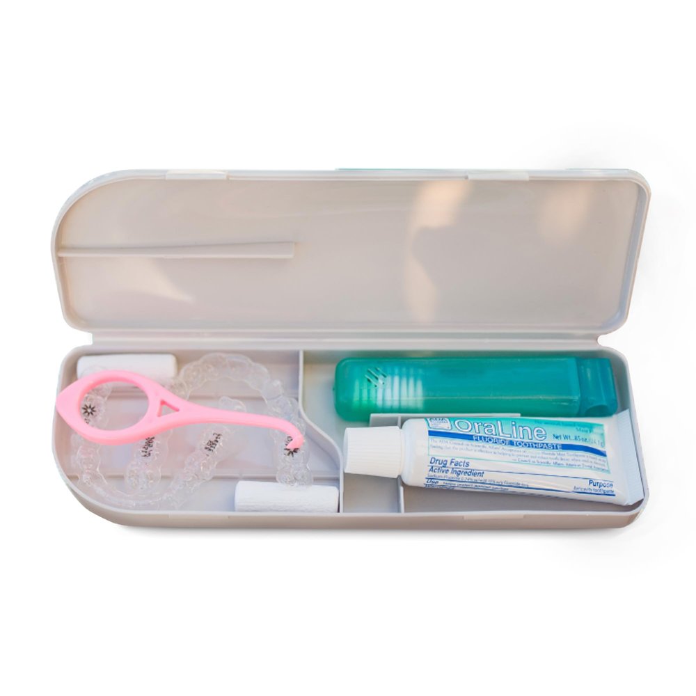 CAPSULE Retainer Case - Brush and Toothpaste Included - Perfect for Compact and Sanitary Storage of Clear Retainers for Dental Hygiene