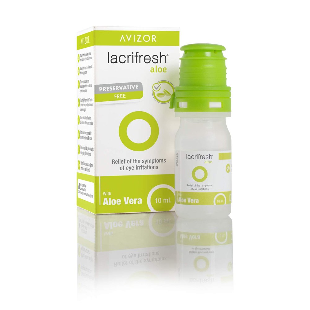 Avizor Lacrifresh Aloe 10ml Eye Droplets to Relieve Eye Irritation Symptoms, Pack of 5