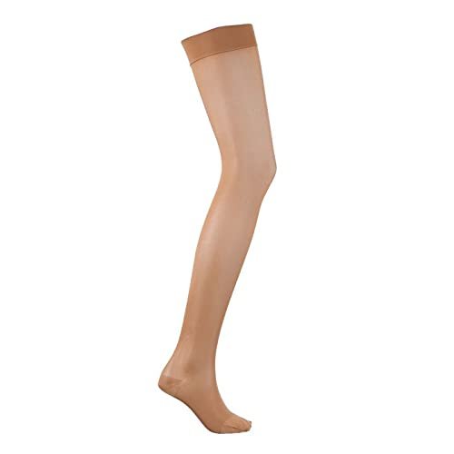 Scholl Softgrip Class 1 Thigh/Length Compression Stockings Natural Closed Toe Small