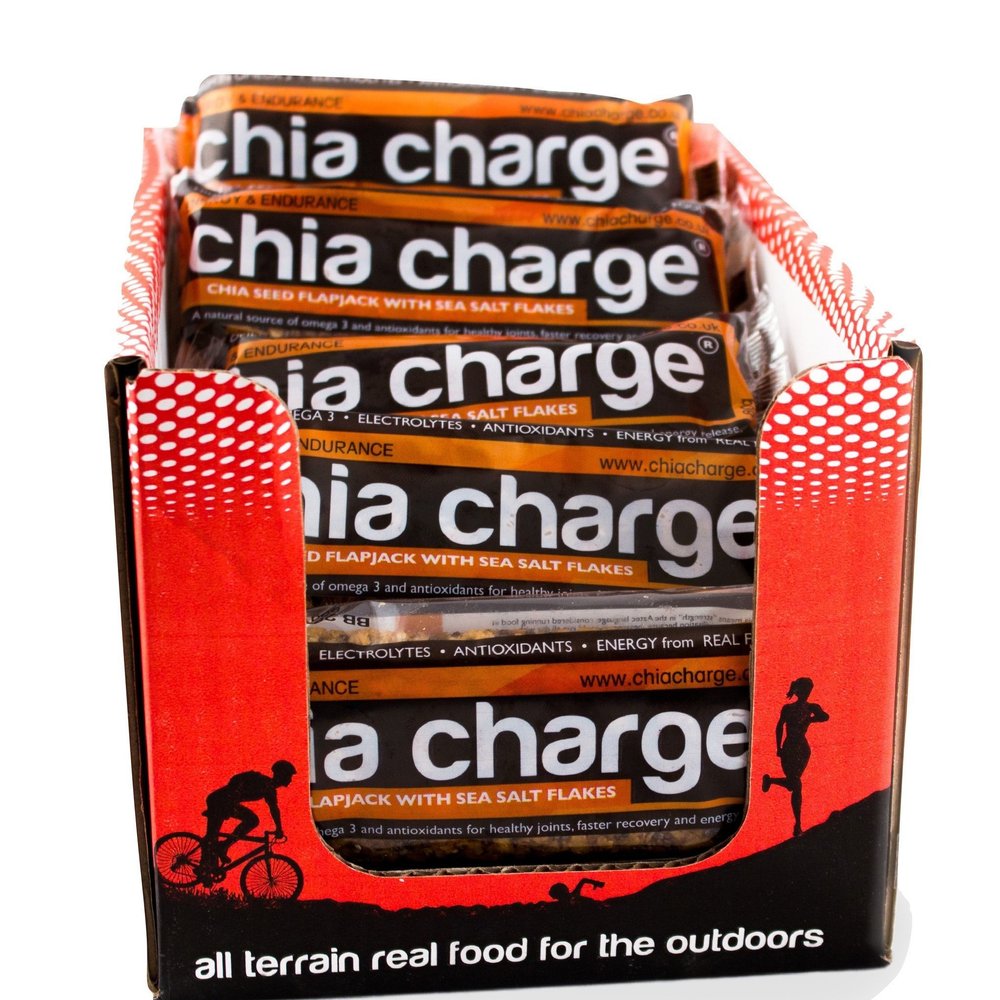 Chia Seed Energy Flapjacks 23 Bars in a Box Salted Caramel, Banana, Berry No Added Sugar, Original Sea Salt