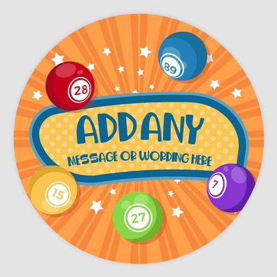20 x Bingo Balls 5cm Personalised Edible Cupcake Toppers on Premium Icing