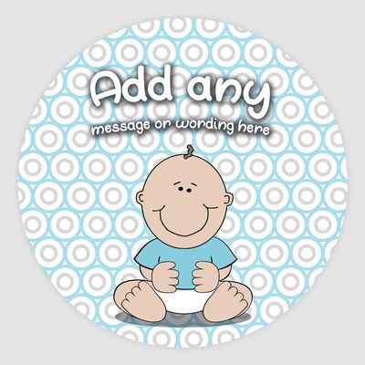 20 x Baby Boy Wallpapers 5cm Personalised Edible Cupcake Toppers on Premium Icing
