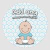 20 x Baby Boy Wallpapers 5cm Personalised Edible Cupcake Toppers on Premium Icing view 1