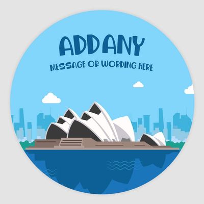 20 x Sydney Opera House Australia 5cm Personalised Edible Cupcake Toppers on Premium Icing